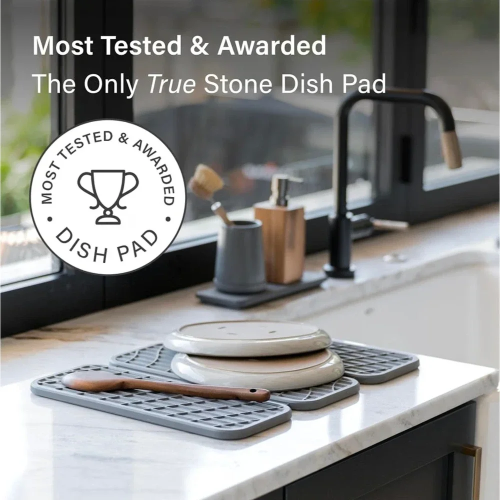 Dorai Home Slate Stone Dish Pad Quick-Drying Diatomaceous Earth Mat 106-10003